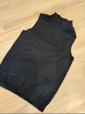 Jcrew merino wool mockneck tank vest top in black